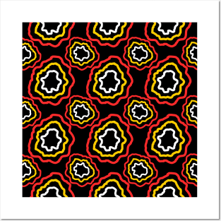 Three color holes on black seamless pattern Posters and Art